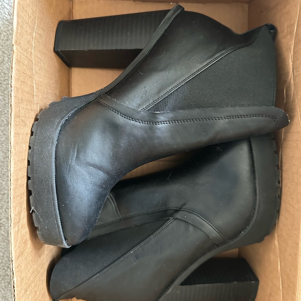 Black Platform Ankle Boots
